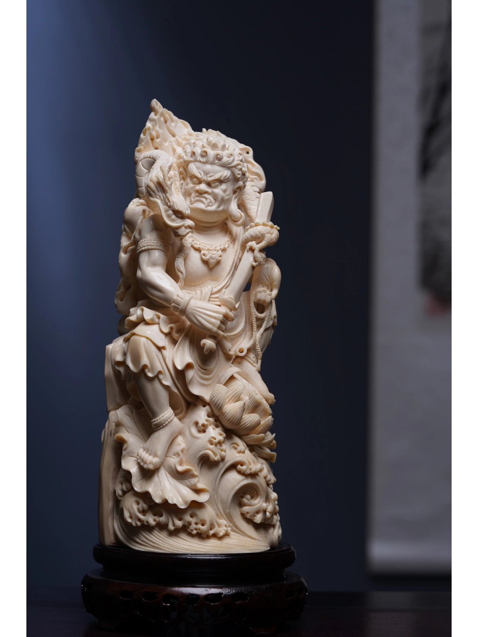 明王之首|不动尊-不动明王菩萨  【不动明王】摆件|猛犸雕刻 	 大师手