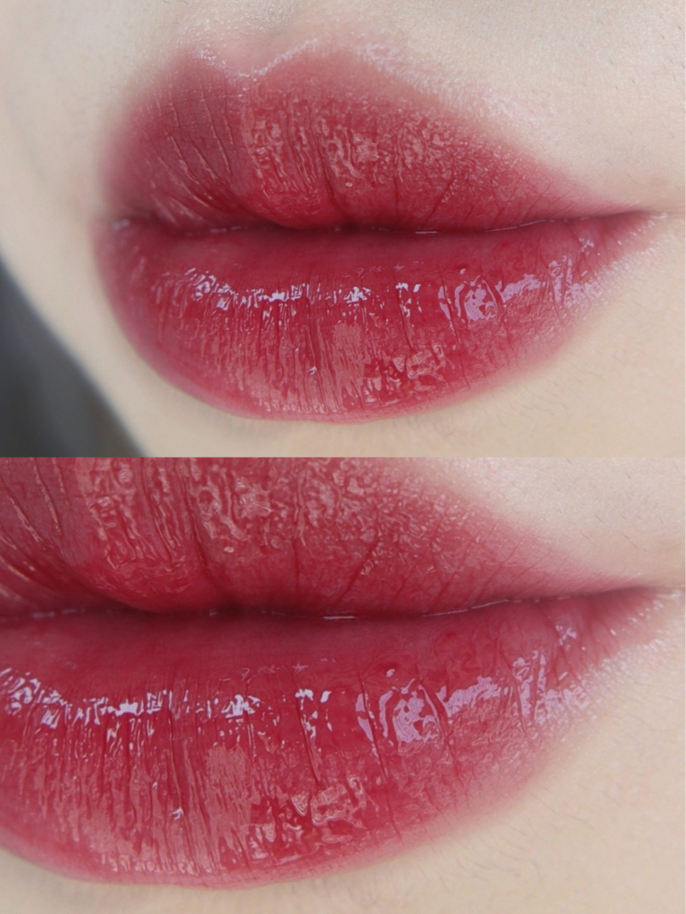 圣罗兰ysl金管唇釉05 氧化后红色调多一点,所以会比刚上嘴好看一小