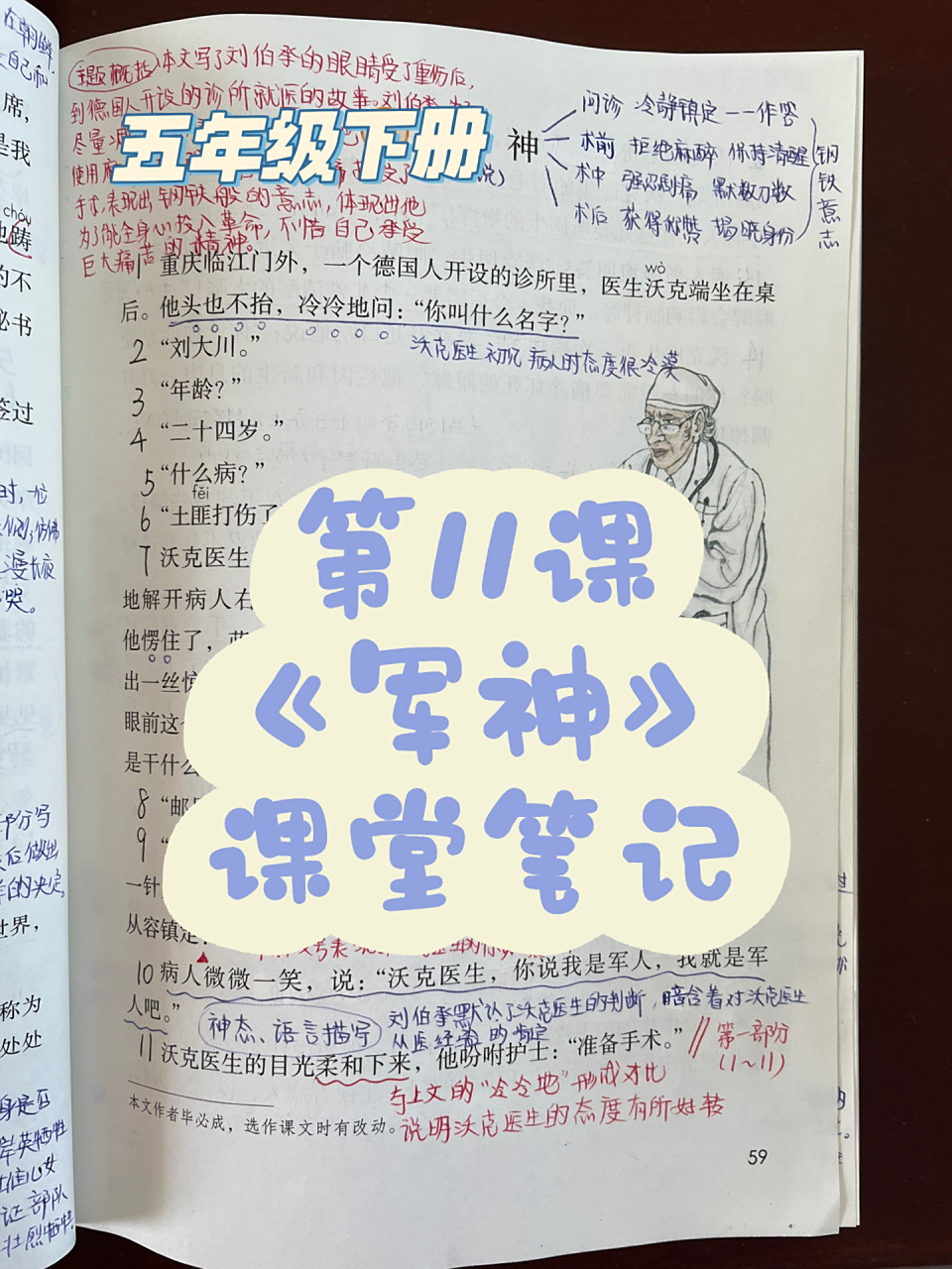 五下语文第11课《军神》 《丰碑》课堂笔记 五下语文第11课《军神》