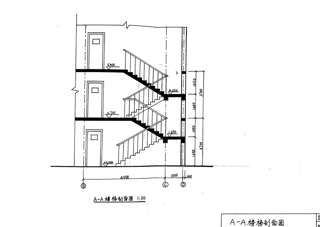 手绘楼梯平面图图片