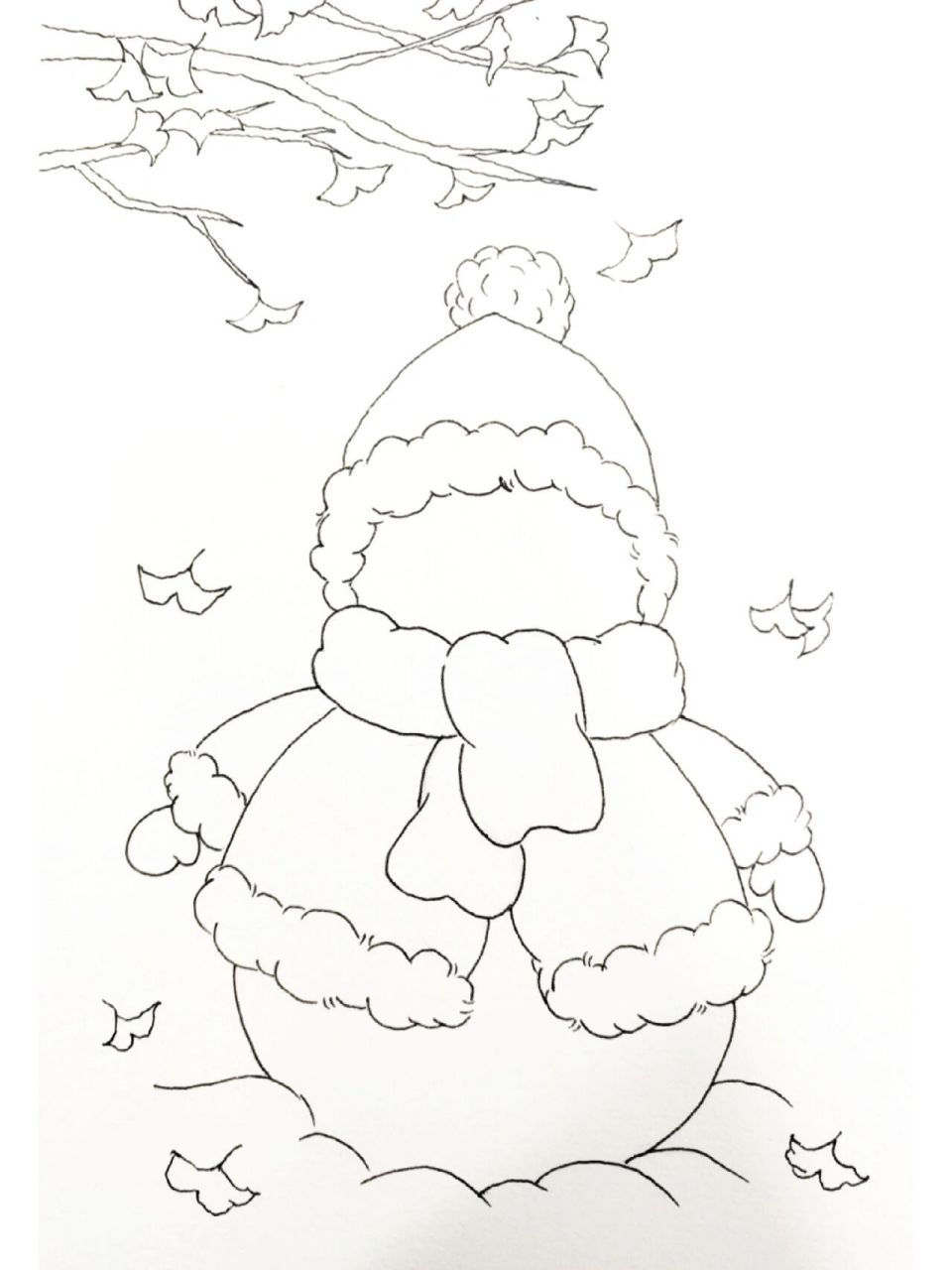 昨日立冬,今天补一张 卡通系列 临摹来源小红薯 工具:签字笔,水彩笔