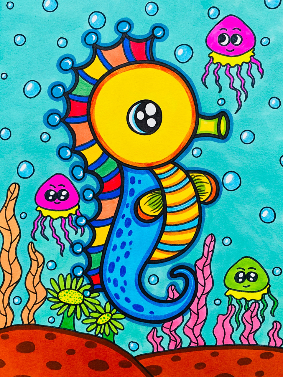 海马7815 马克笔儿童画 临摹作品