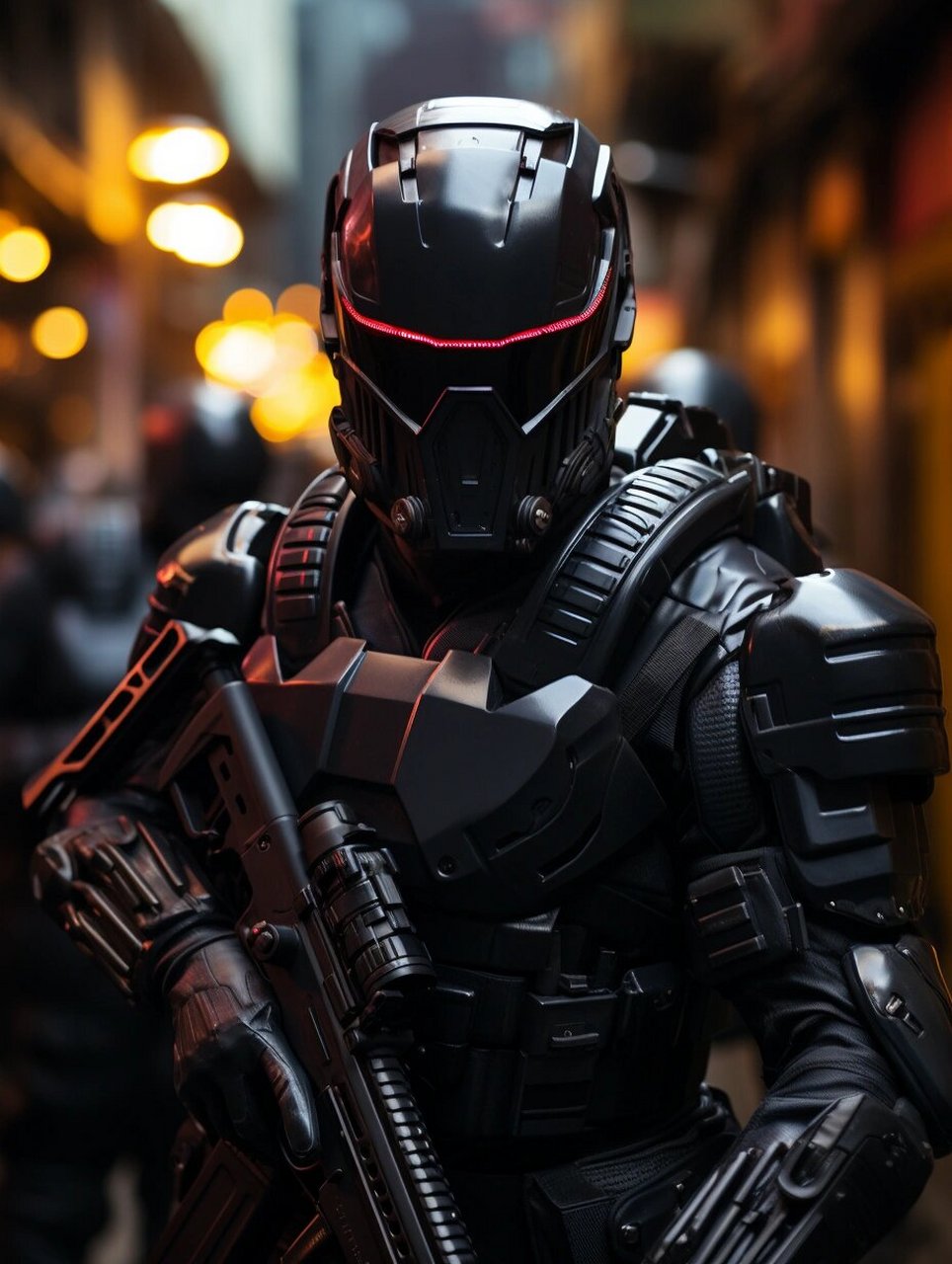 未来主义机械战甲设计|玄甲军|创意 未来主义机械战甲设计. 全身黑色.