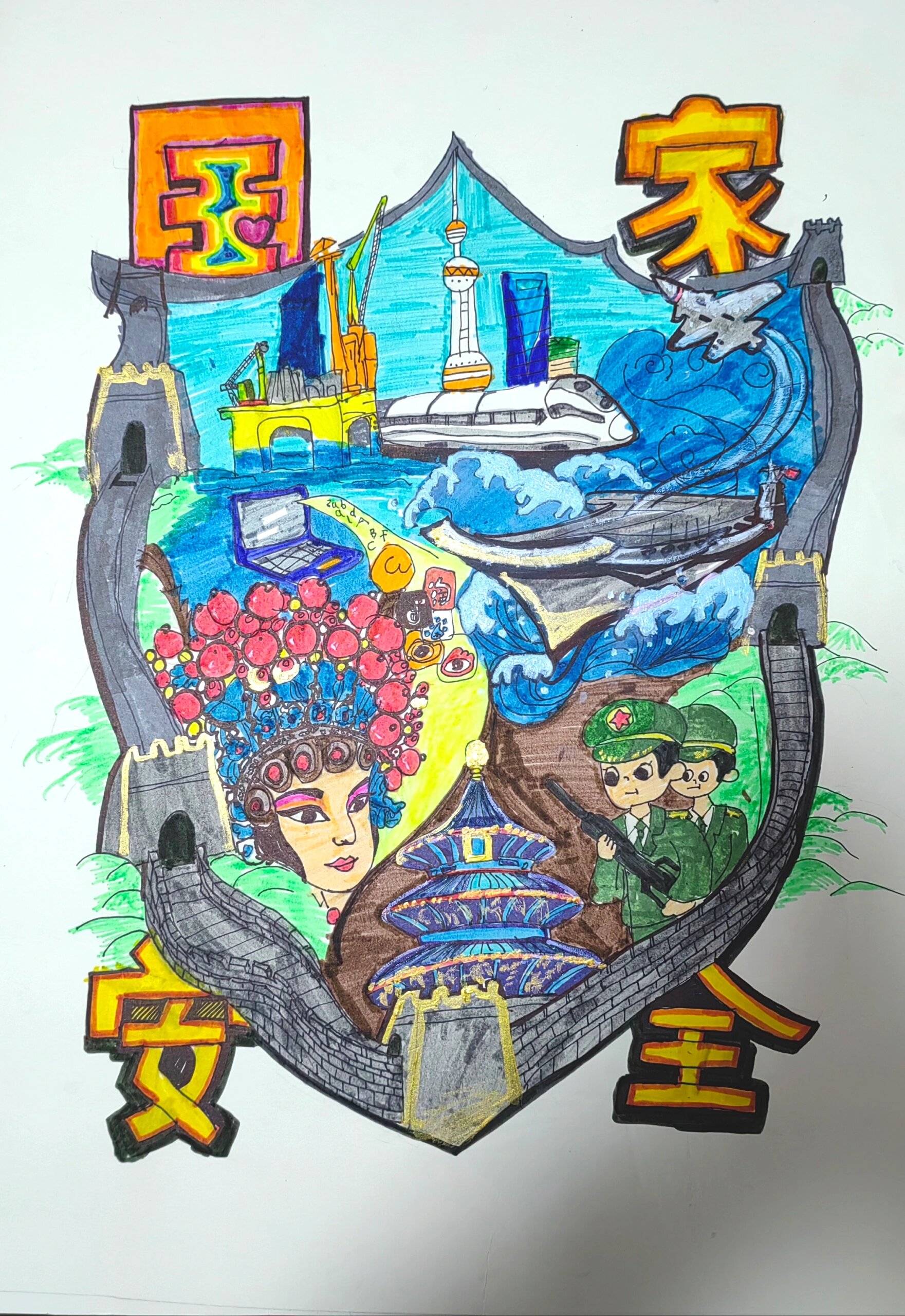 小学生国家安全主题绘画