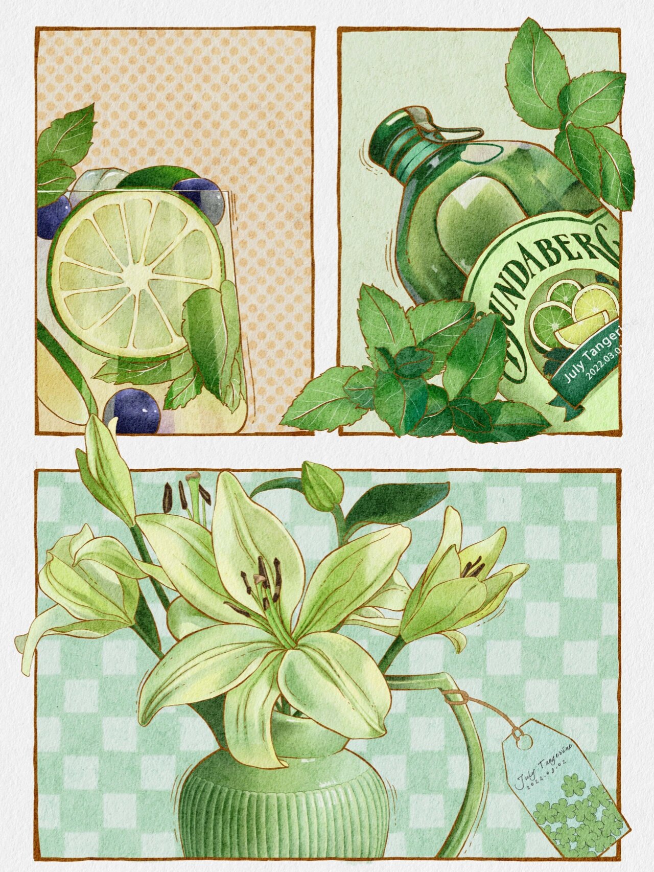 原创水彩分镜插画合集|治愈系插画