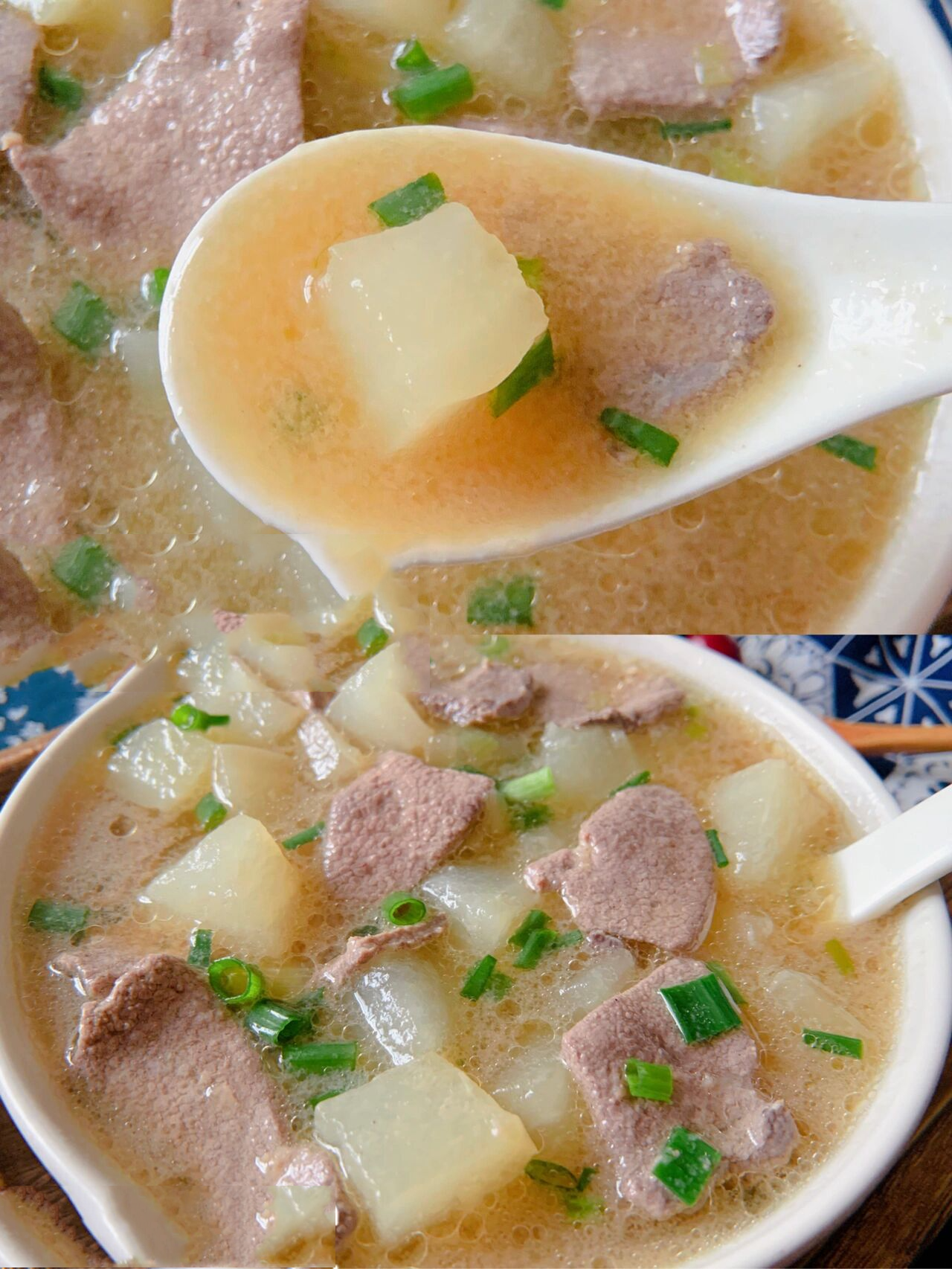 萝卜猪肝汤,美味又滋补~每周都给孩子做~ 9393今天给朋友们分享一