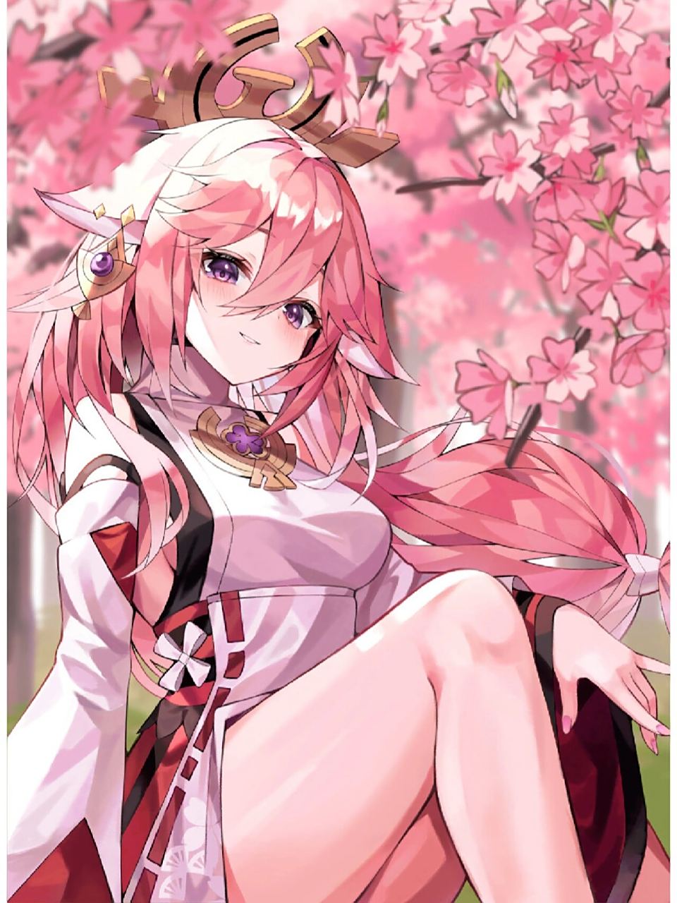 二次元美图|《原神》八重神子 作品整理自pixiv,侵删～ p1画师:wkwk