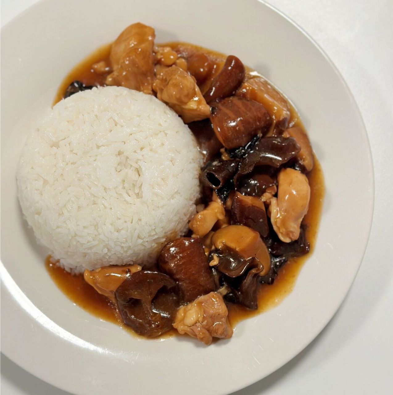 9297留学日常|今天晚餐吃什么662 冬菇云耳焖鸡碟头饭