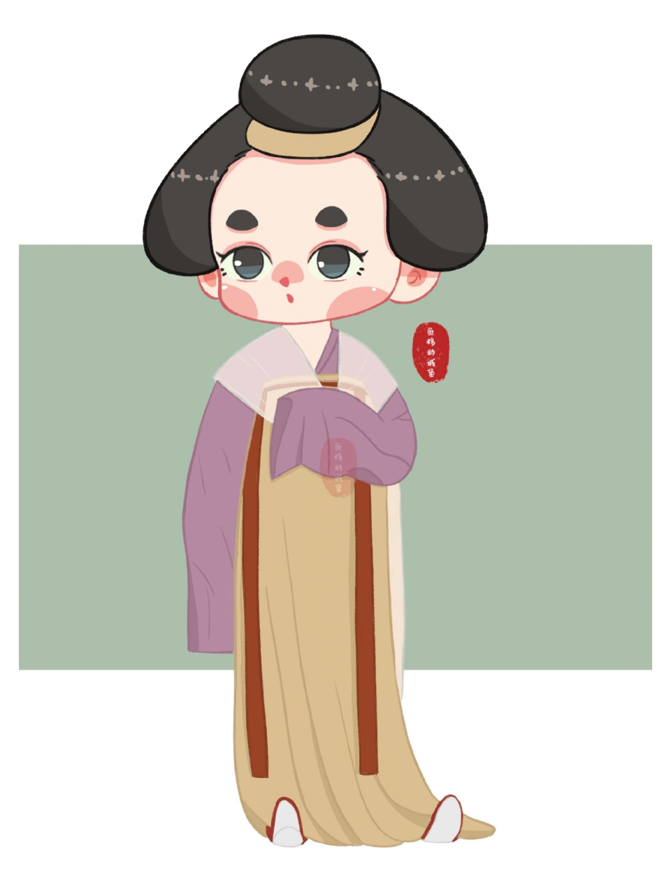 q版|古风小人|仕女 设备:ipad apple  pencil 软件:procreate 原创