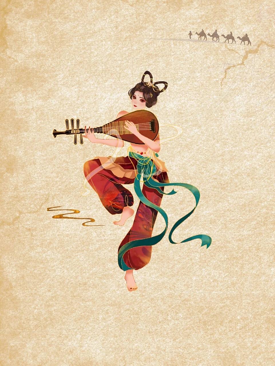 91今天又为uu们带来一组免扣的国潮敦煌飞天仙女壁画人物的形象