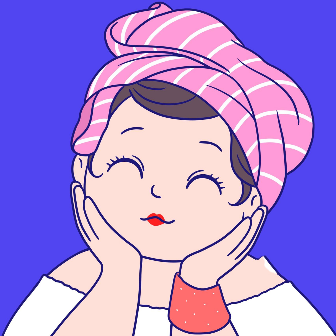 开心的胖子们!手绘头像,原创卡通漫画插画 失控的胖子们!哈哈哈.