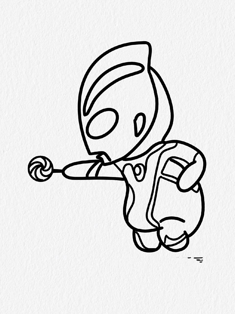 零基础画奥特曼|超简单简笔画|附作画过程96                呐,看