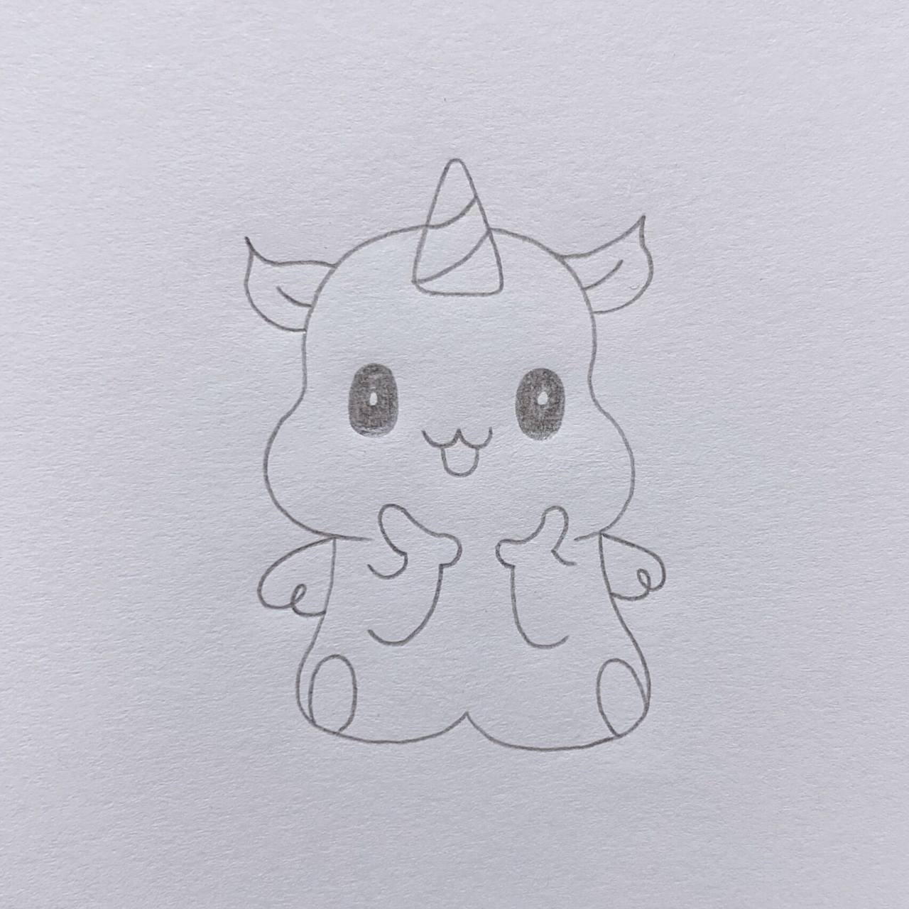 独角兽简笔画教程 【色号】 粉色:135号 蓝色:183号 黄色:35号