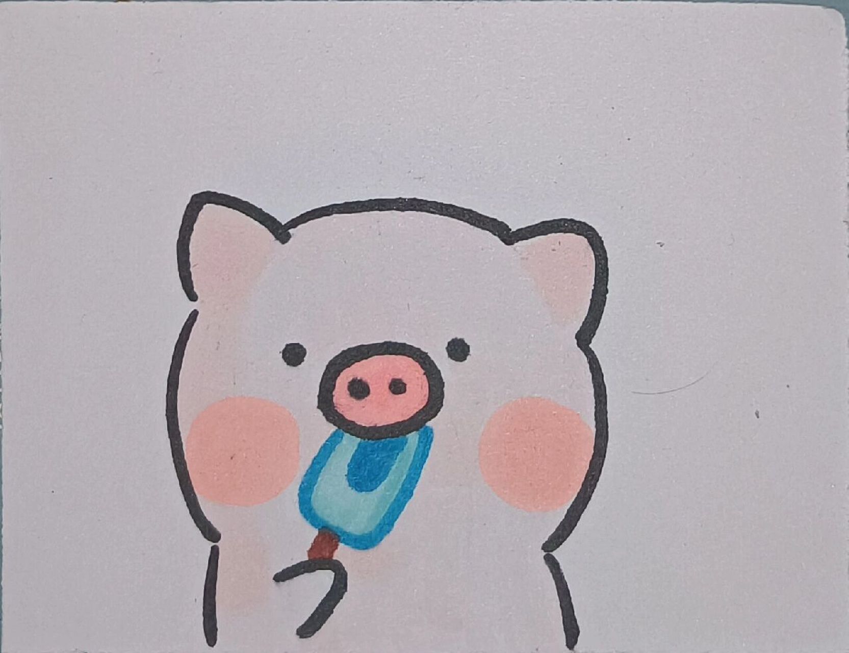 猪头简笔画 彩色图片