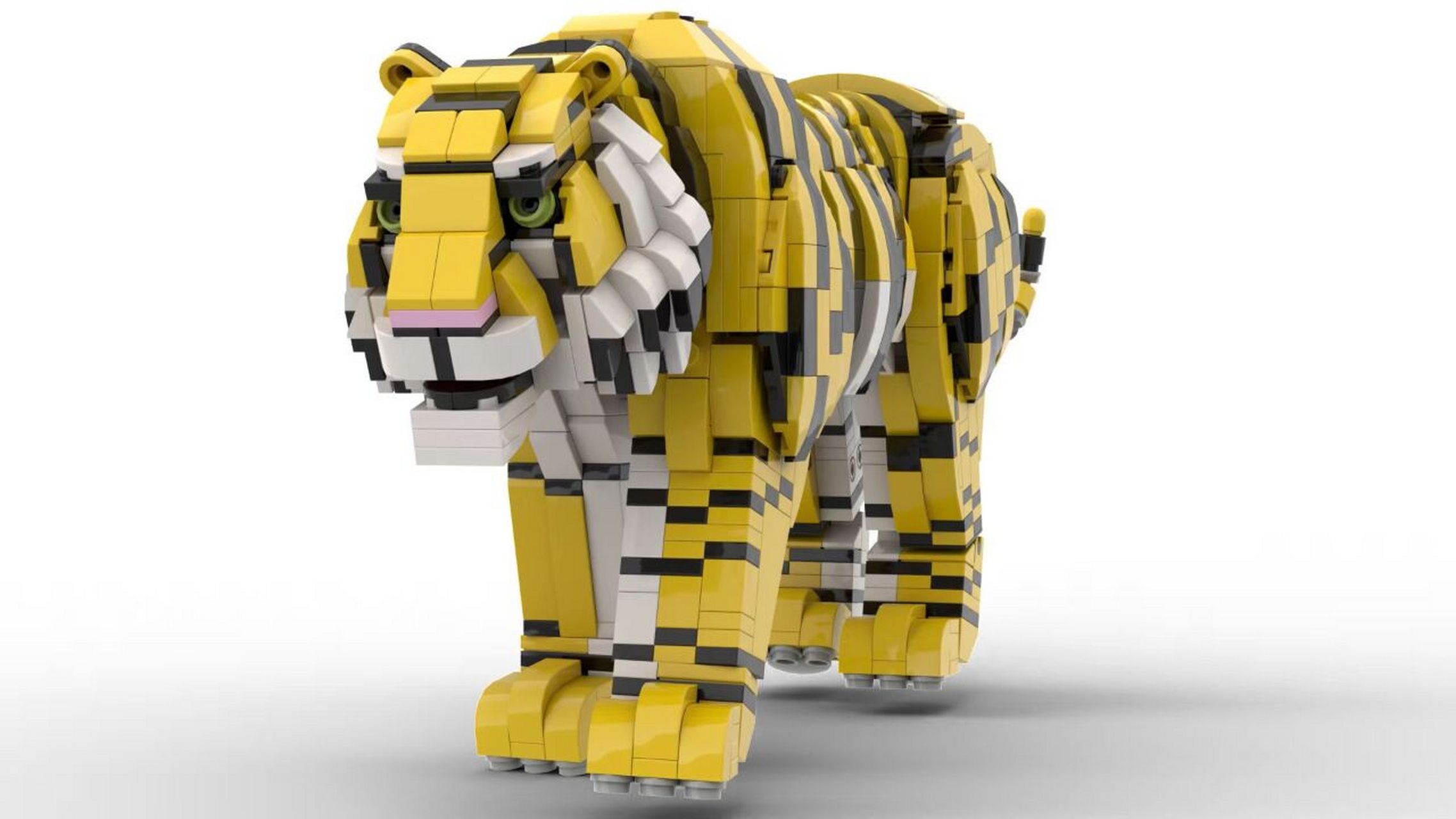 《虎虎生威》大神玩乐高moc,超可爱的一只老虎,身体曲线超自然02