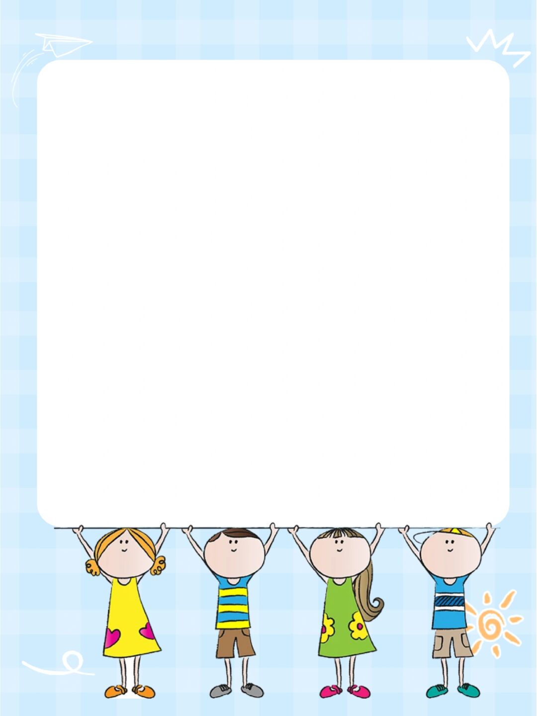 素材分享可爱卡通儿童边框背景图 哈喽~我是图图大耳朵 已经开始紧张