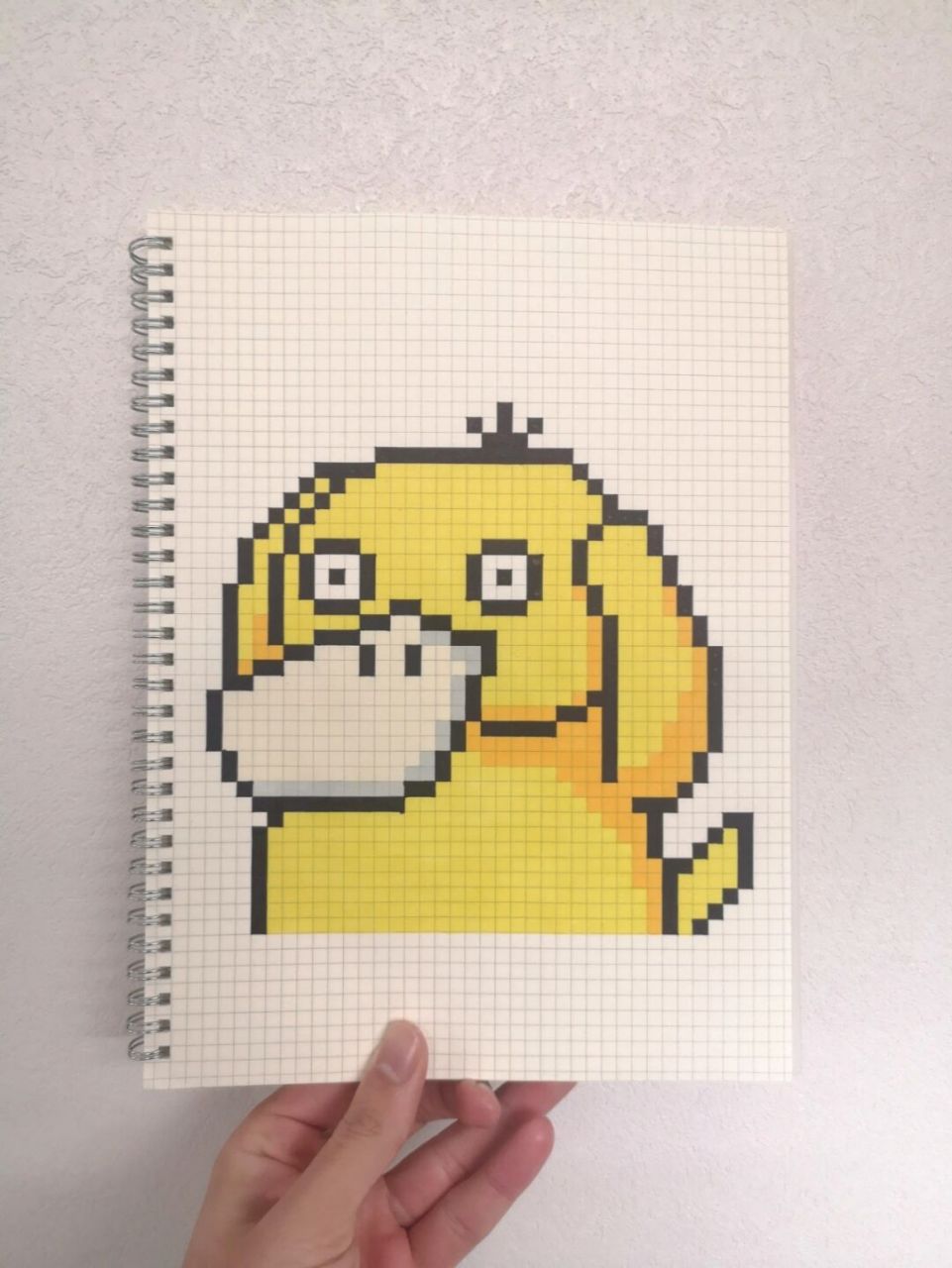 像素画:可达鸭 网格本:a4 #可达鸭# #宝可梦# #像素画# #精灵宝可梦