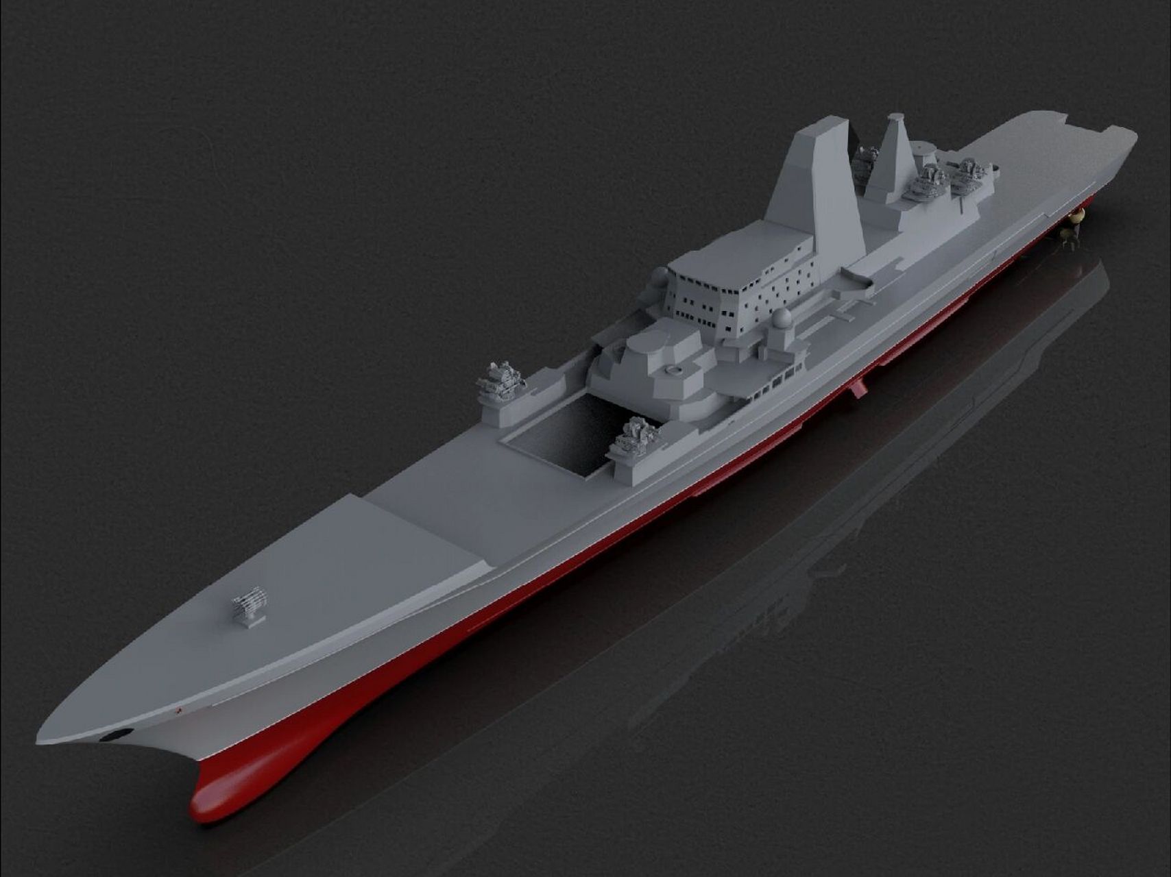 150比例模型 帮客户建模一条1:150比例的彼得大帝号巡洋舰模型,目前