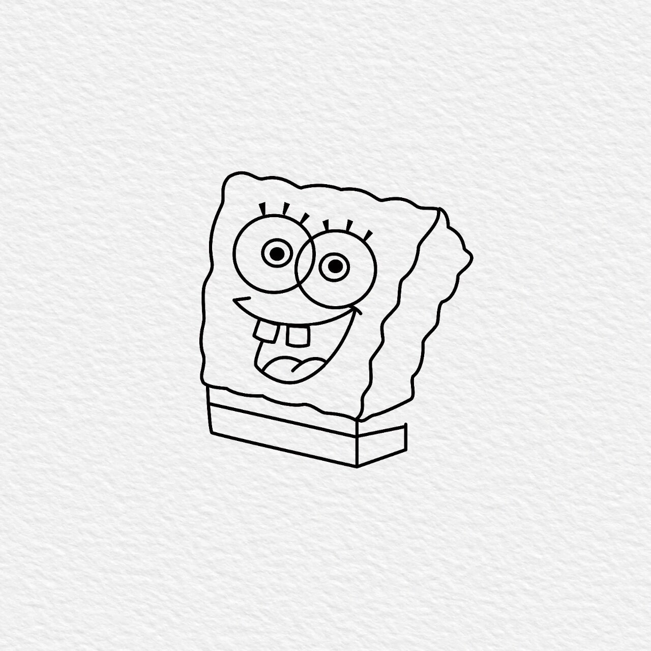 孩子们最爱的动画人物—海绵宝宝简笔画～  可爱的海绵07宝宝