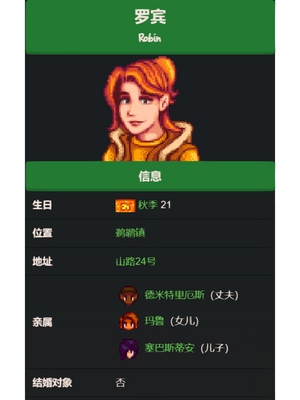 星露谷物语罗宾行程&喜好攻略 罗宾的行程比较规律,雨天和夏季