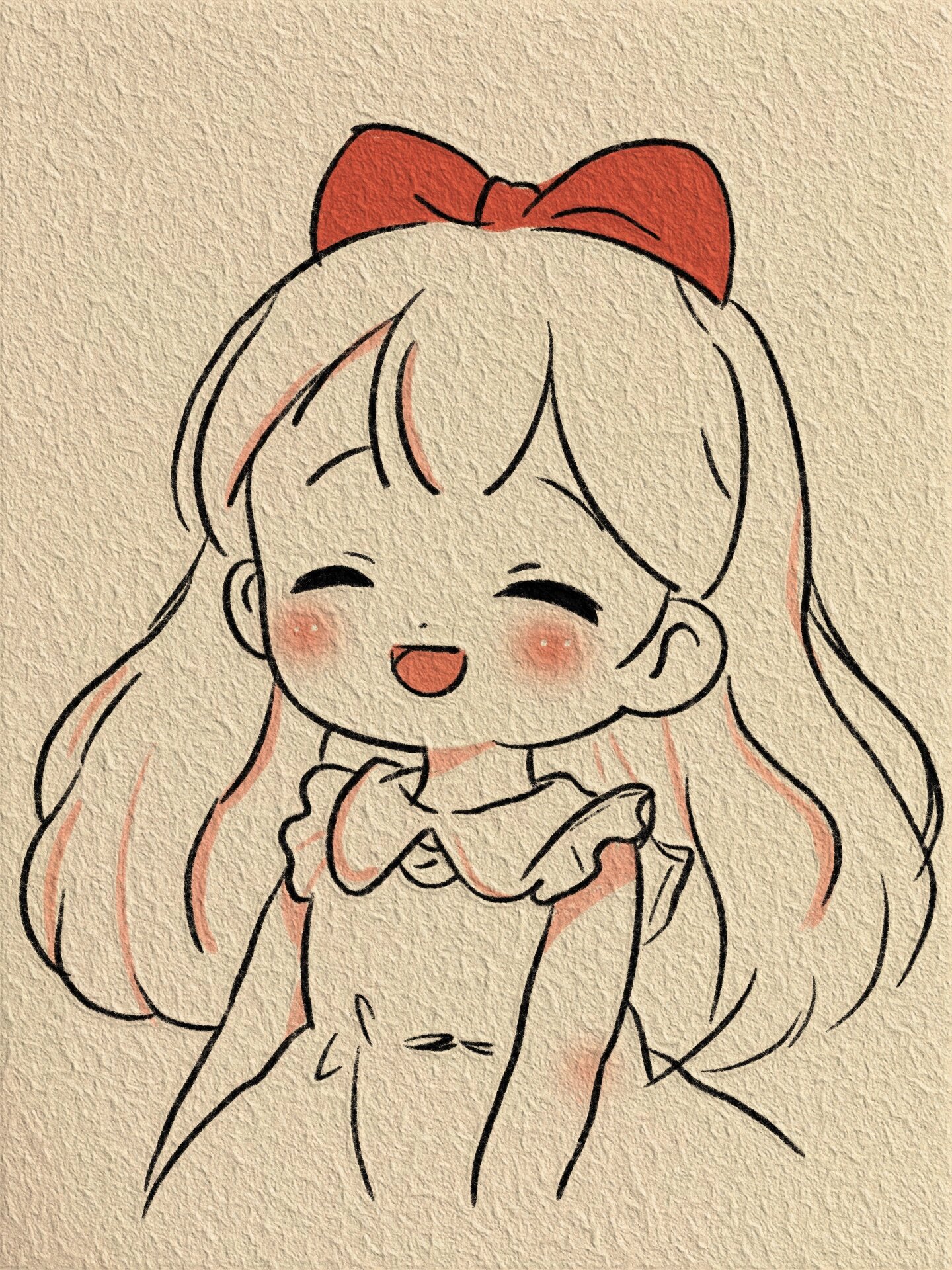 可爱小女孩简笔画/爱笑的女孩运气不会太差