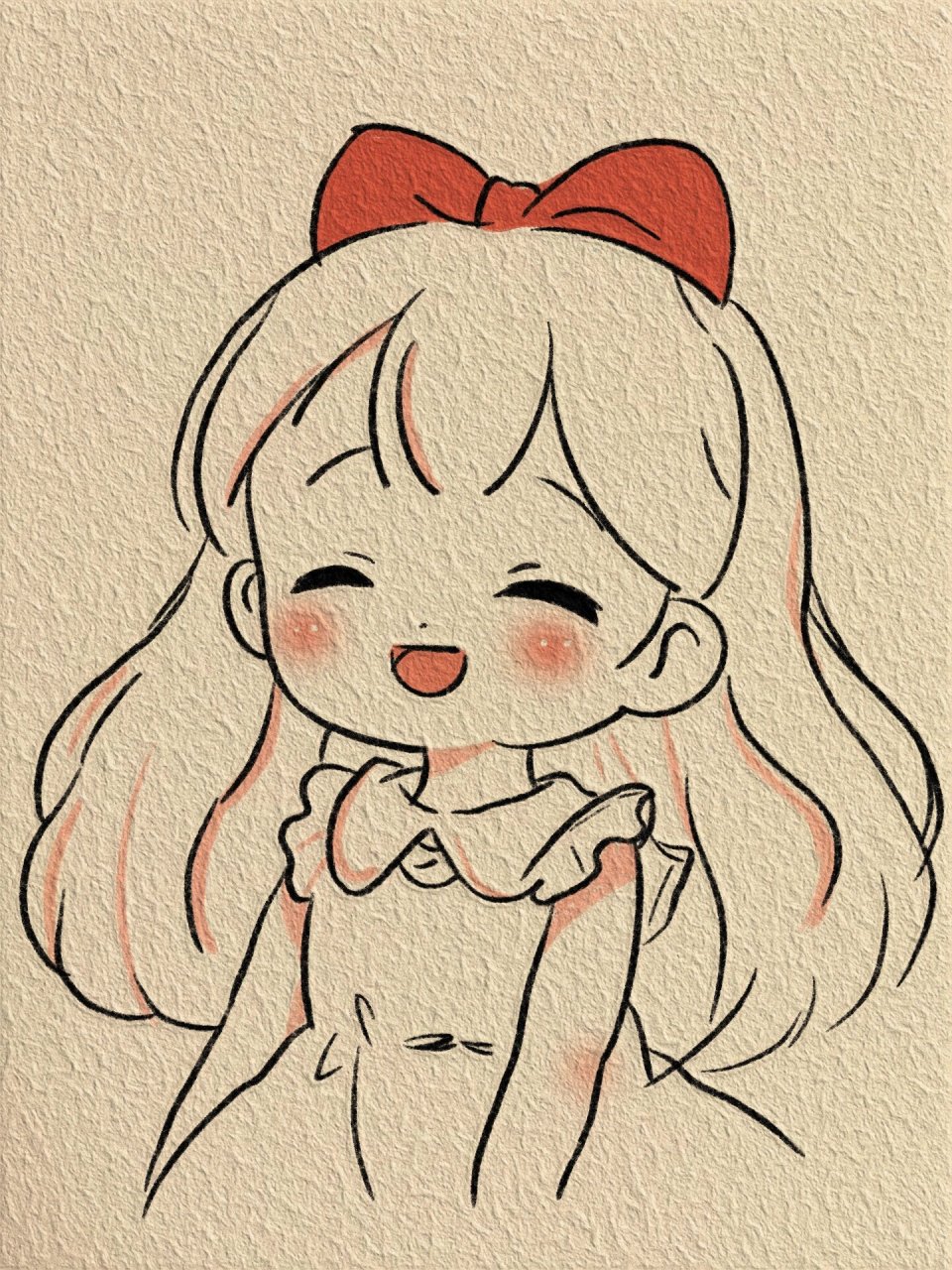 可爱小女孩简笔画/爱笑的女孩运气不会太差 爱笑的眼睛～ 临摹作品