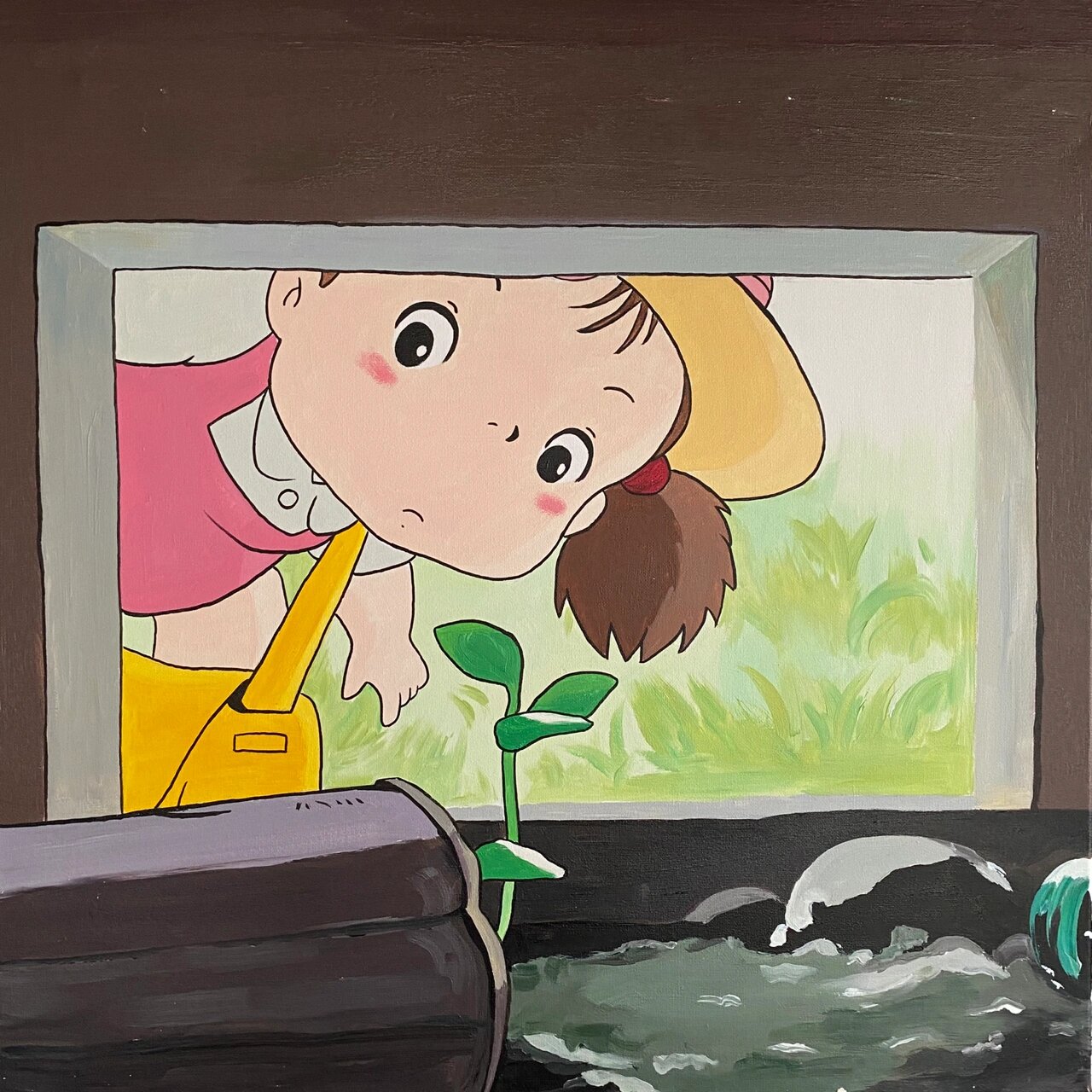 丙烯画宫崎骏动漫《龙猫》小梅