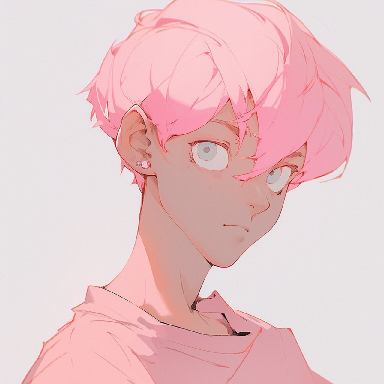 粉色头发男生头像图片