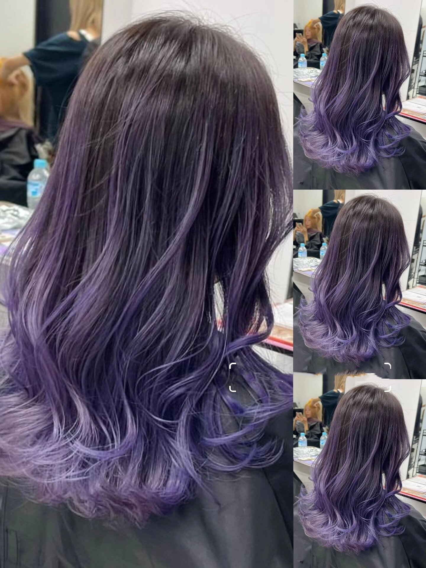 2023最新最火发色黑发渐变发尾染紫色神仙发色 99 不需要全头漂的可
