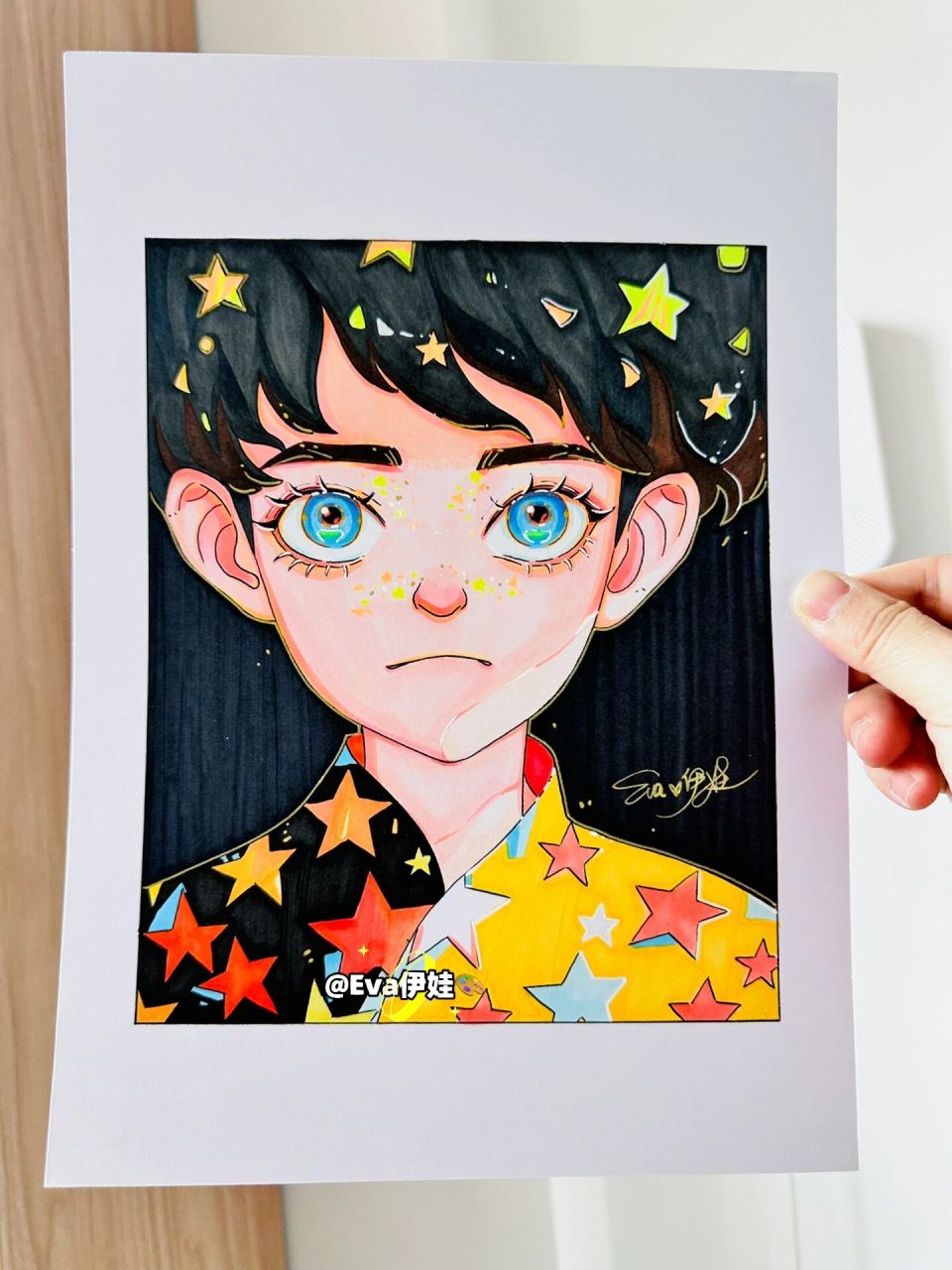 马克笔手绘漫画男生 临摹ai的作品,用马克笔简单化处理 看着也还行嘛