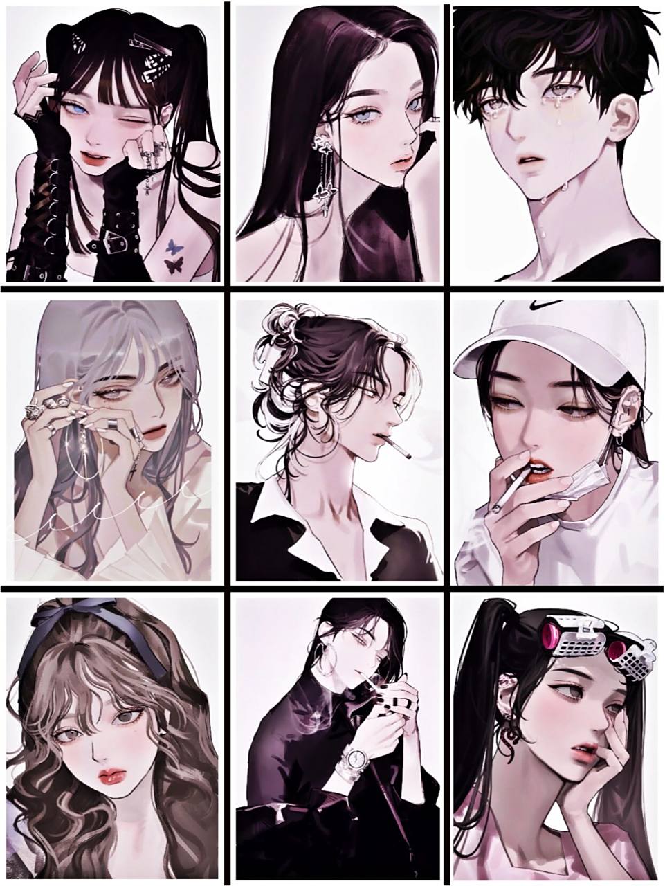 插画分享|韩系画风又甜又飒的女孩子呀77～ 画师:eriol_s2 清冷又