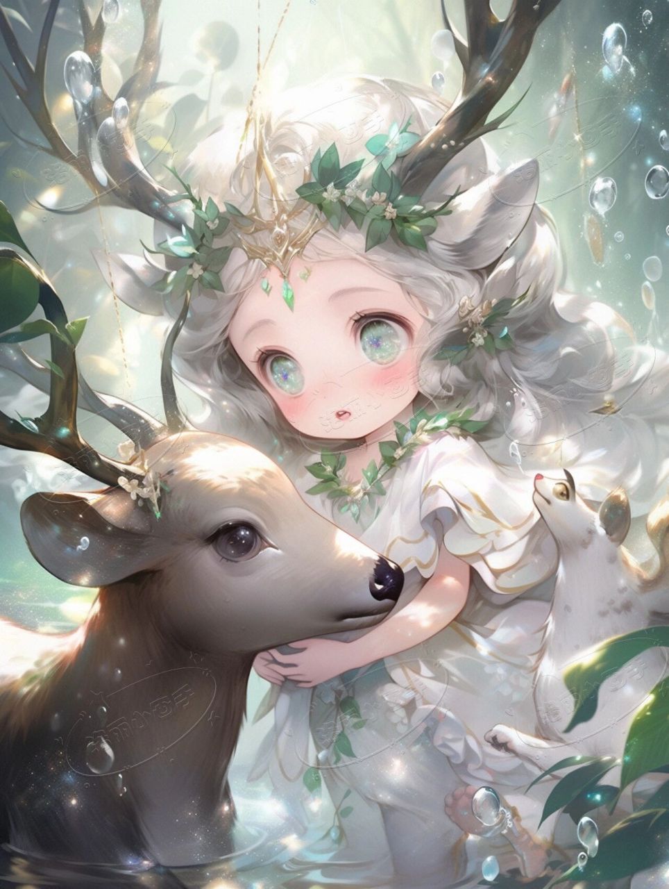 q萌治愈系小可爱|神鹿女孩 头像壁纸 超可爱的小鹿女孩,祈愿安康 谢谢