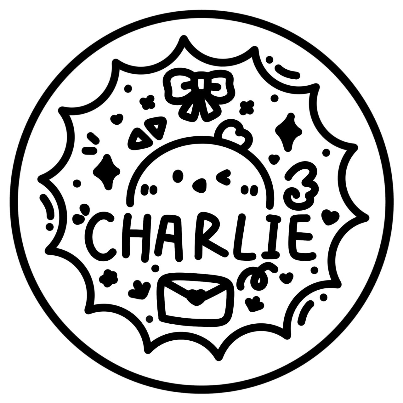 光夜简笔画封口贴 简简单单的也很可爱