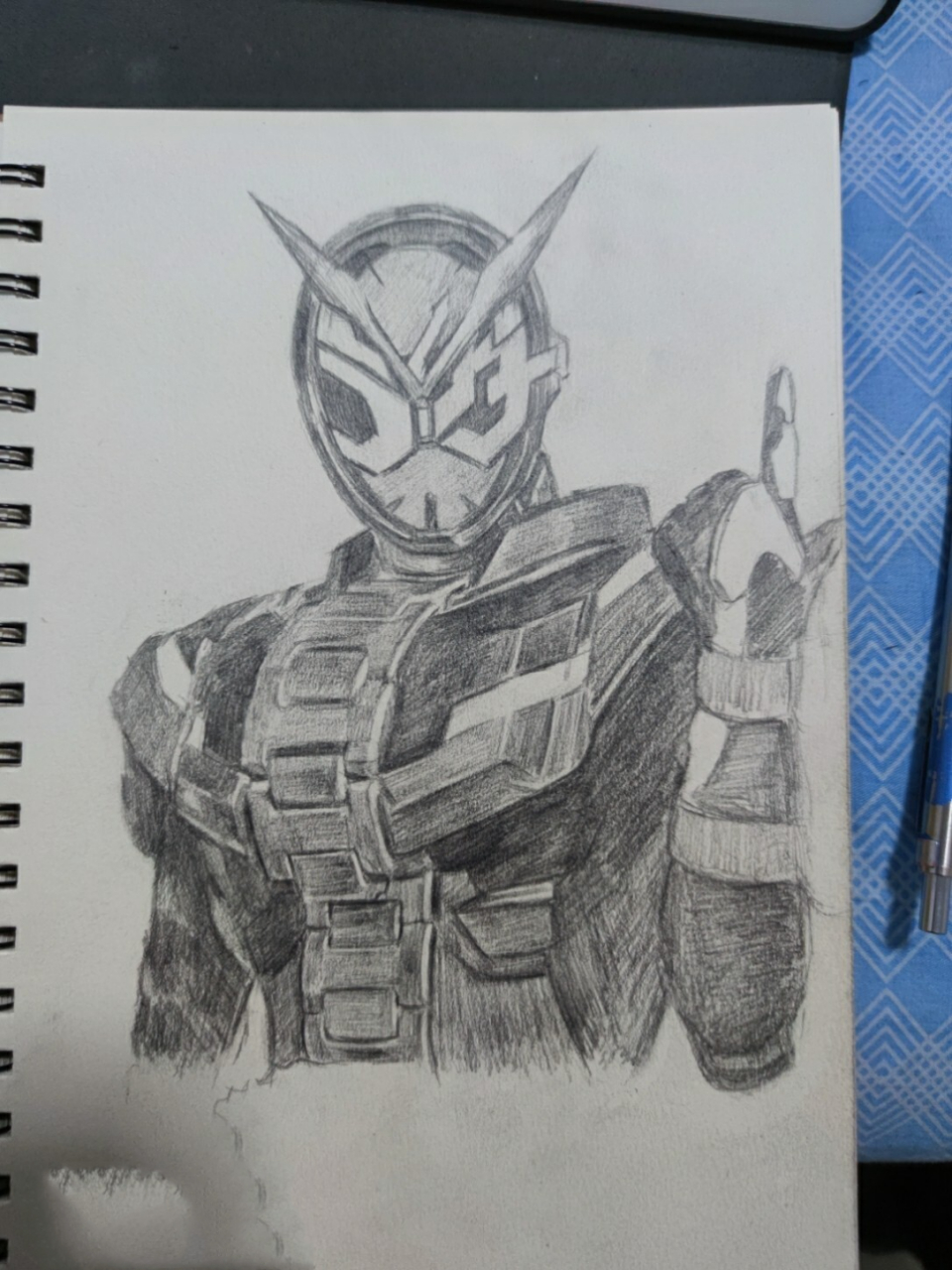 手绘假面骑士时王 假面骑士看的不多 看着帅就画了点