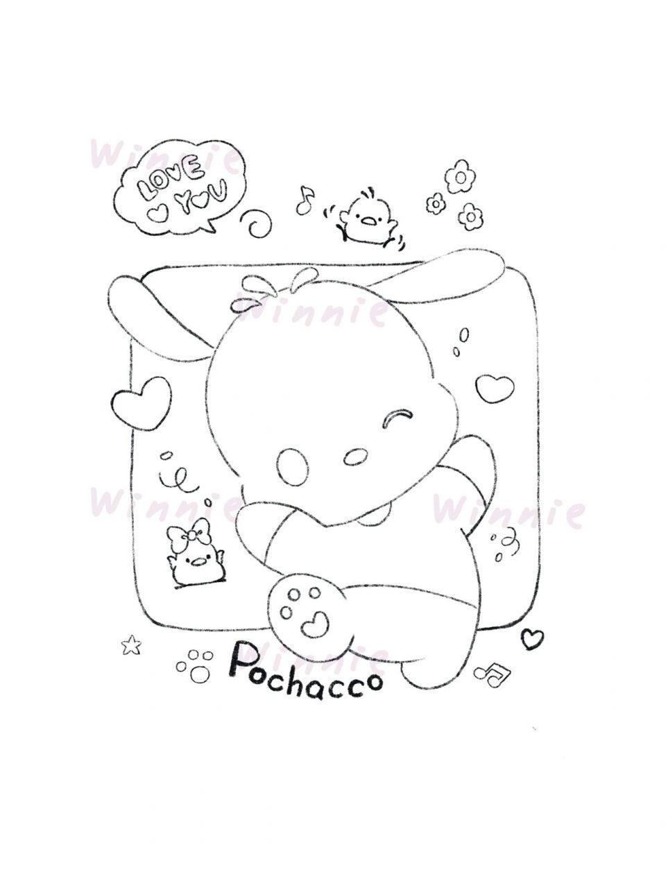 【手绘彩铅卡通】三丽鸥/帕恰狗/附线稿 老规矩:完整绘画过程视频在