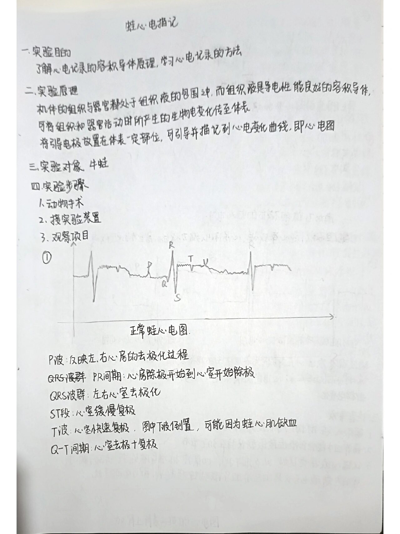 生理实验‖蛙心电描记