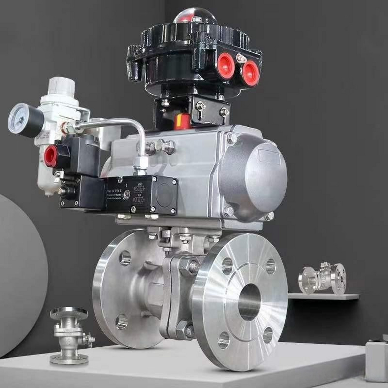 中隆智控zlzkv气动电动不锈钢法兰防爆调节开关o型球阀