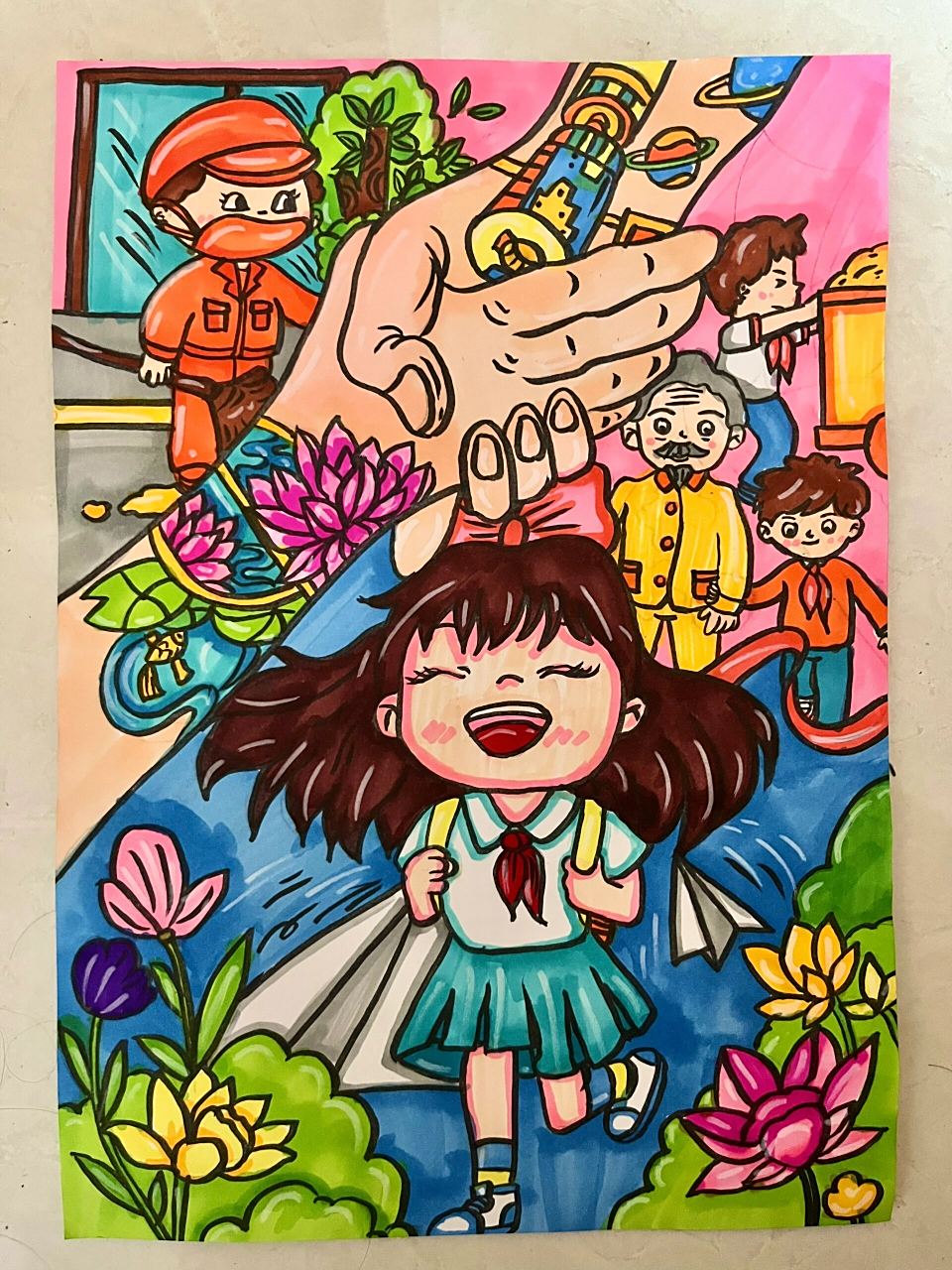 美好生活主题绘画