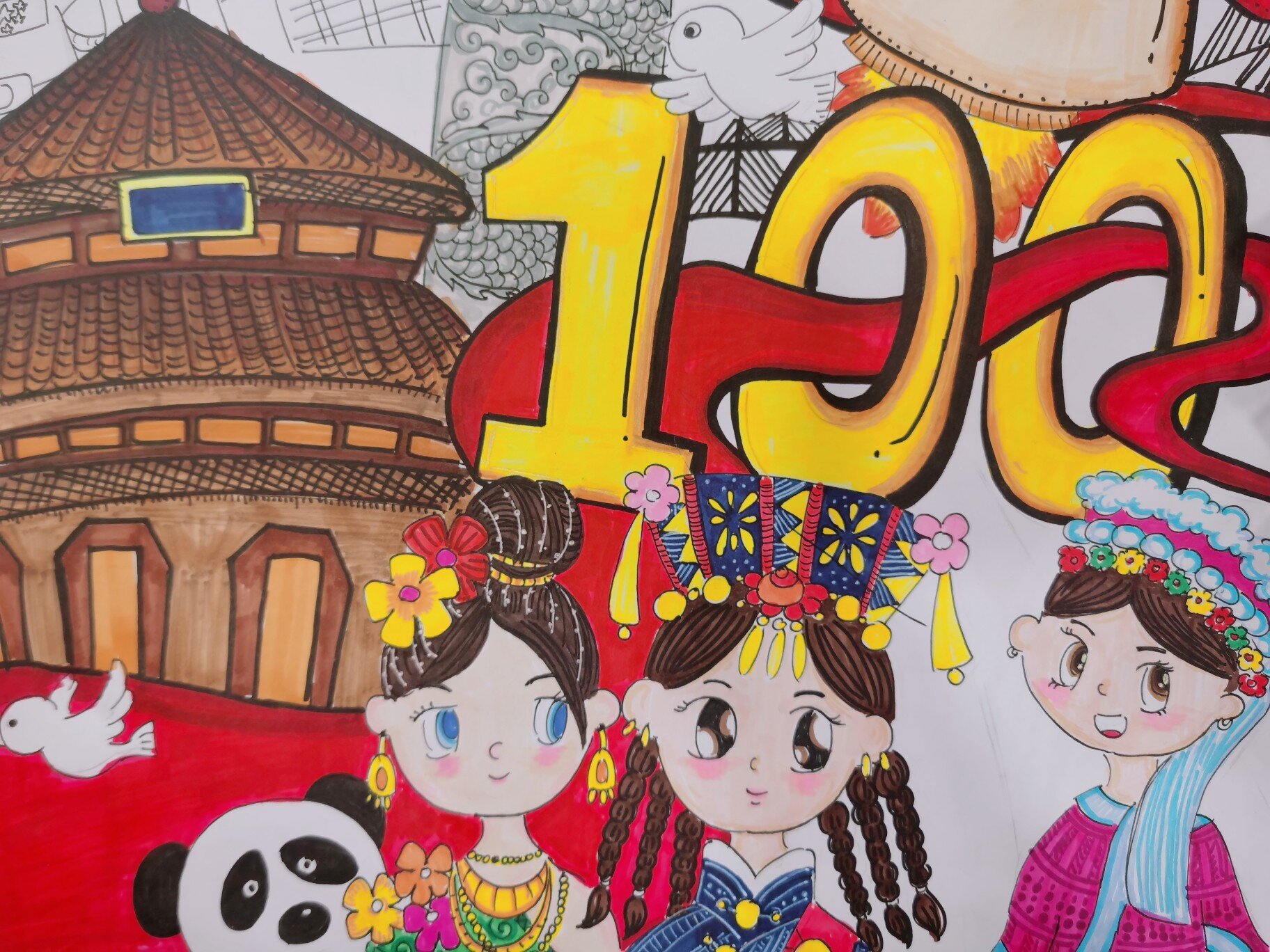 建党100周年 爱国建党 追寻红色记忆儿童画