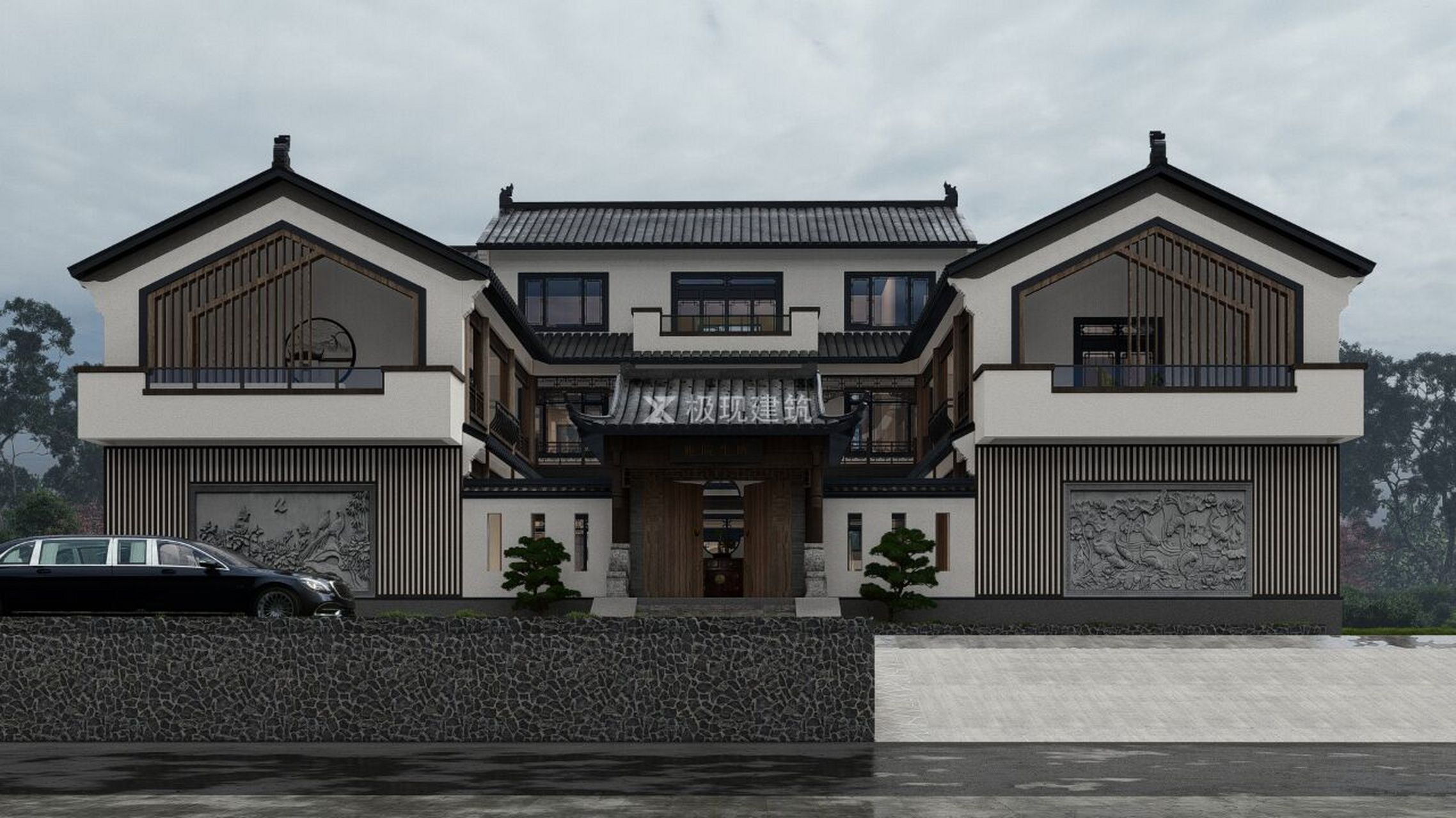 湖南湘西丨三层新中式风格三合院 92项目概况 建筑地点丨湖南湘西