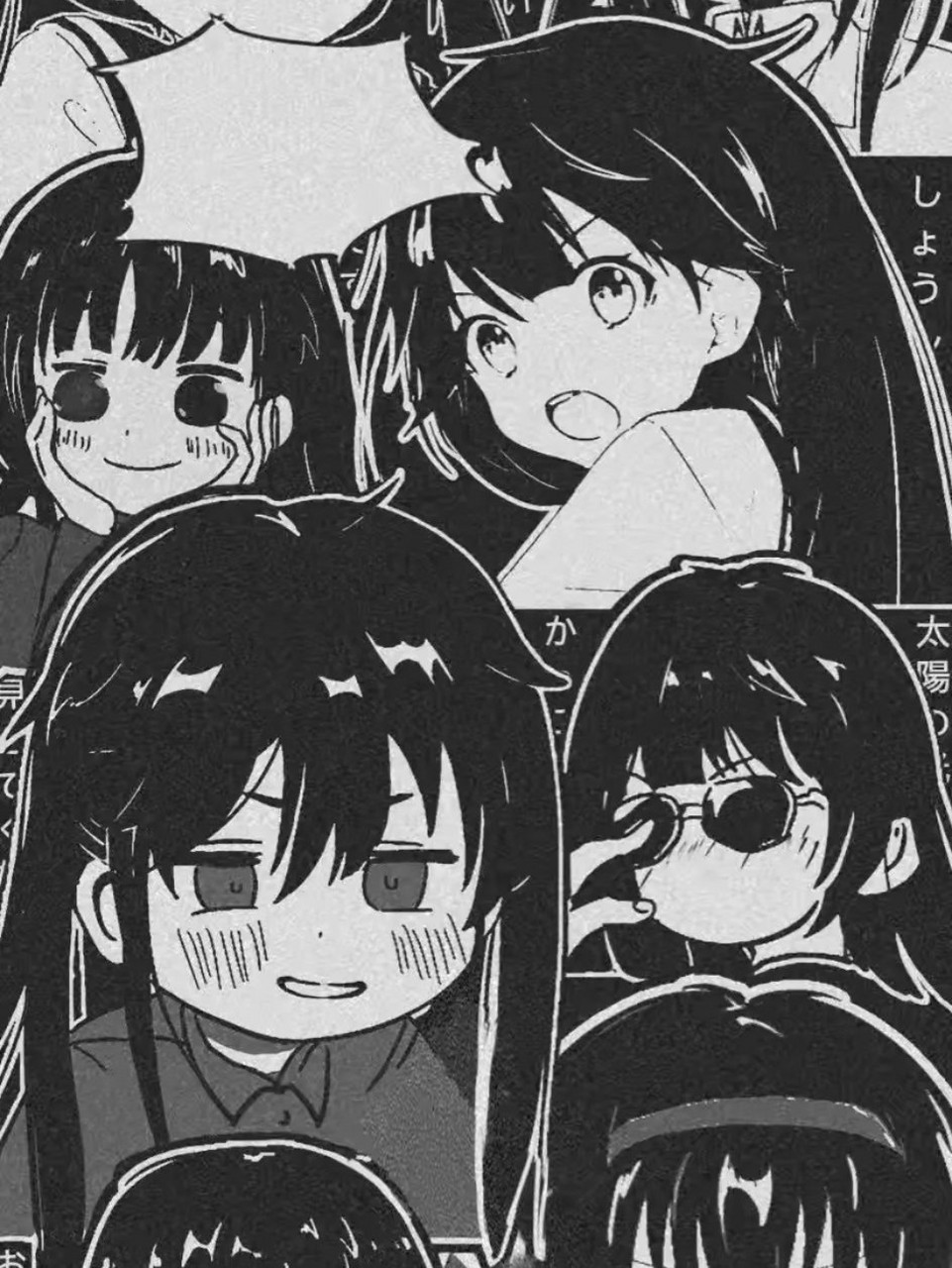 日系壁纸|黑白漫画拼贴全面屏壁纸 日系壁纸|黑白漫画拼贴全面屏壁纸