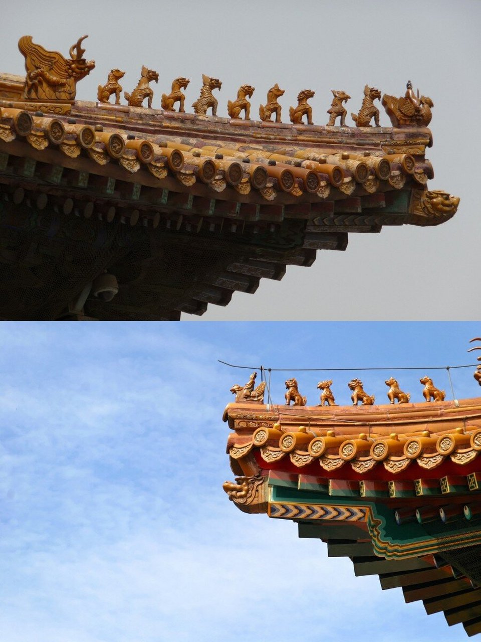 探索中国古建筑屋顶上的脊兽 脊兽是中国古代建筑屋顶的屋脊上所安放