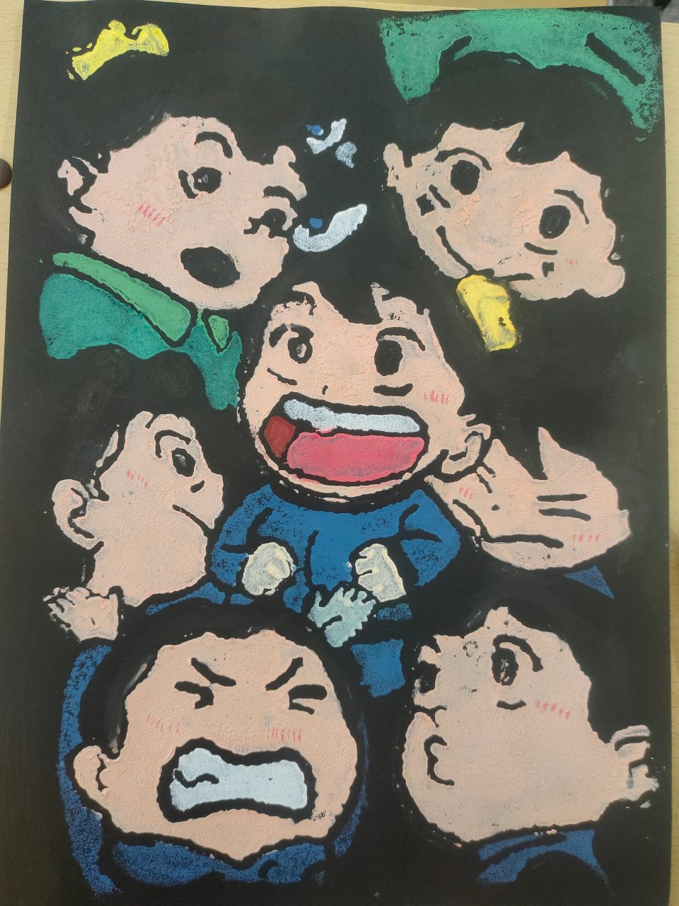 吹塑纸版画(彩色) #彩色吹塑纸版画