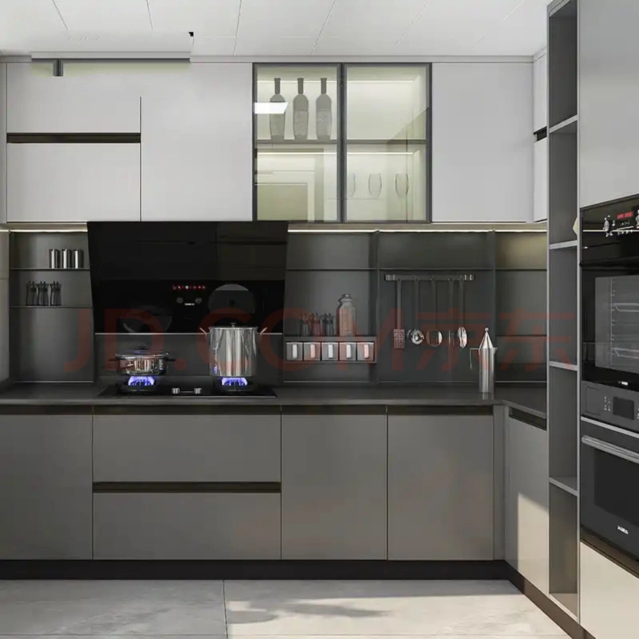 纠结,橱柜门颜色 黑色台面,不知道搭配哪个颜色高级又好看,柜门有白色