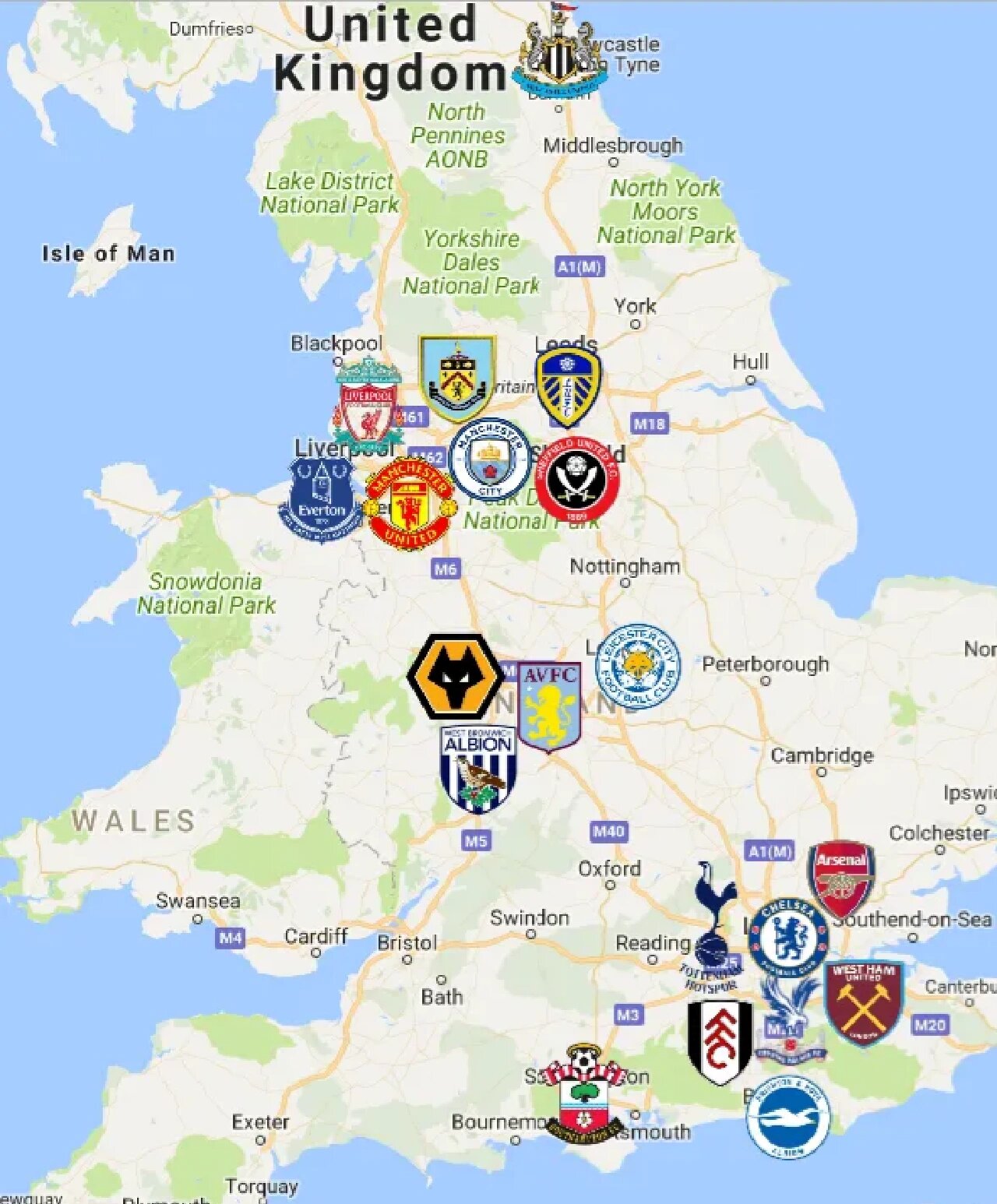 英格兰足球超级联赛,现役球队20支