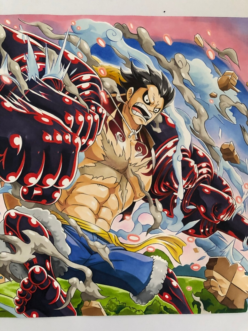 手绘,海贼王四档路飞 拖拖拉拉画了半年,终于完工了