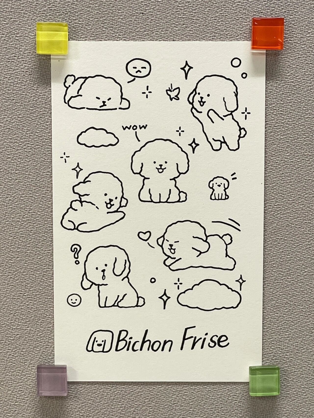 98狗狗简笔画100-5|比熊|手帐素材94