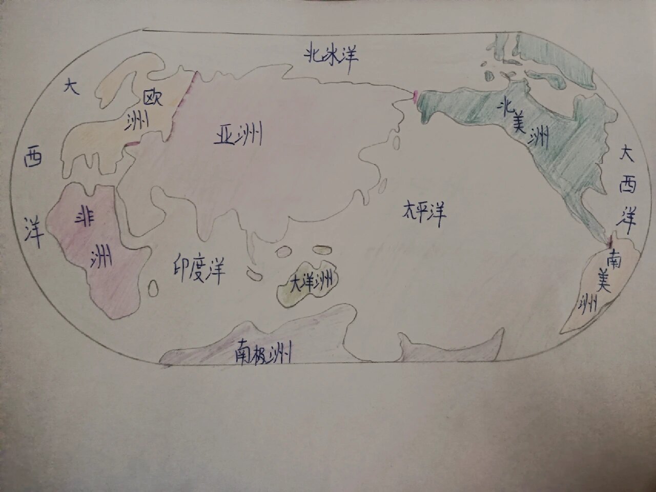 经纬网图,世界海陆分布图,五带分布图