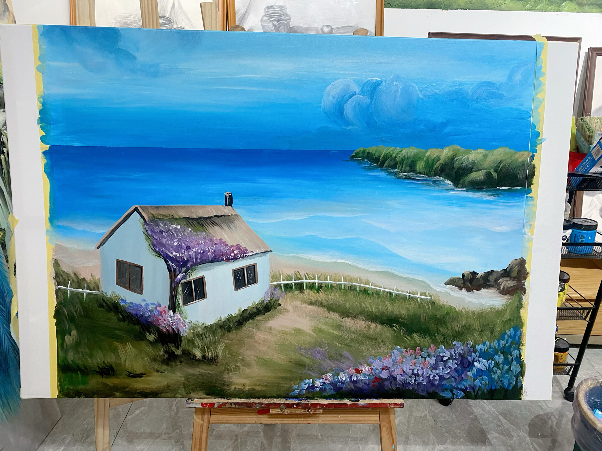 海边的小屋过程图