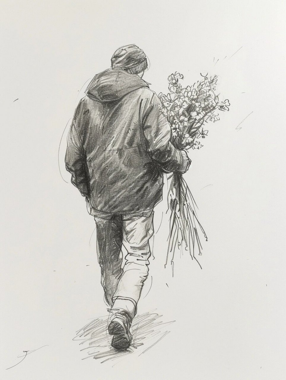 ai速写|捧花的男人